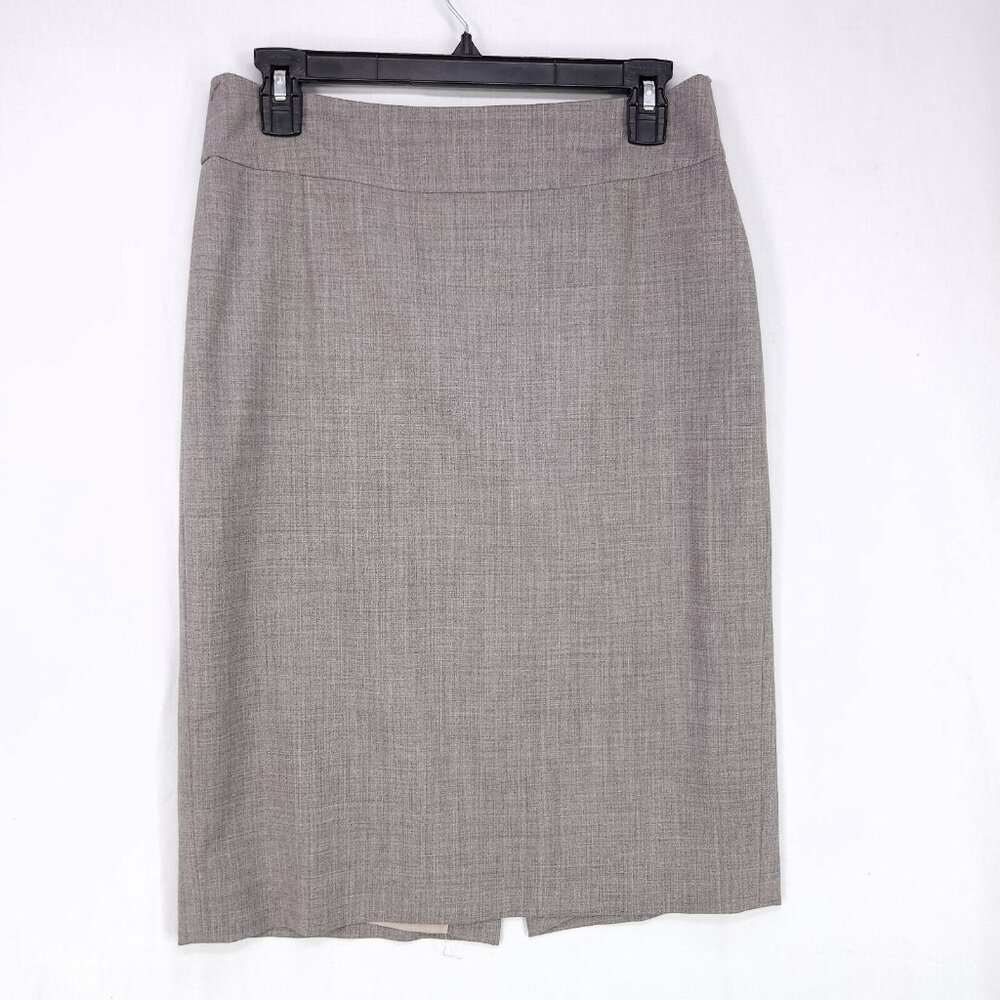 Hugo Boss Pencil Skirt Size 6 Virgin Wool Gray Midi Fully Lined Office Wear